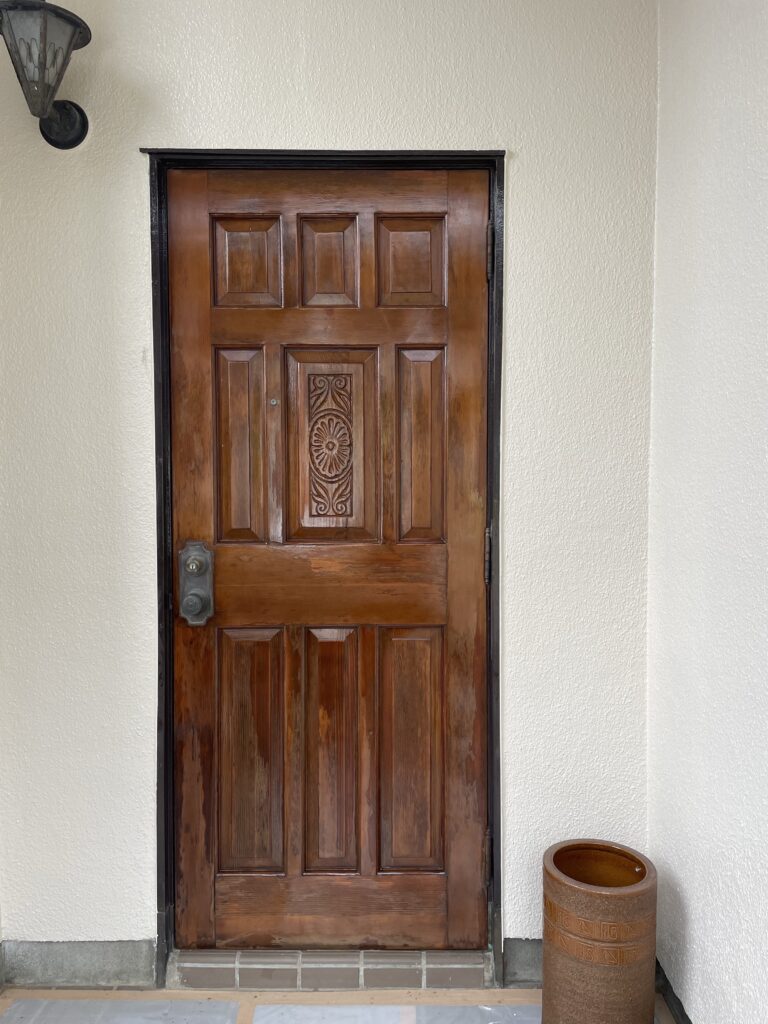 木製玄関扉 塗装