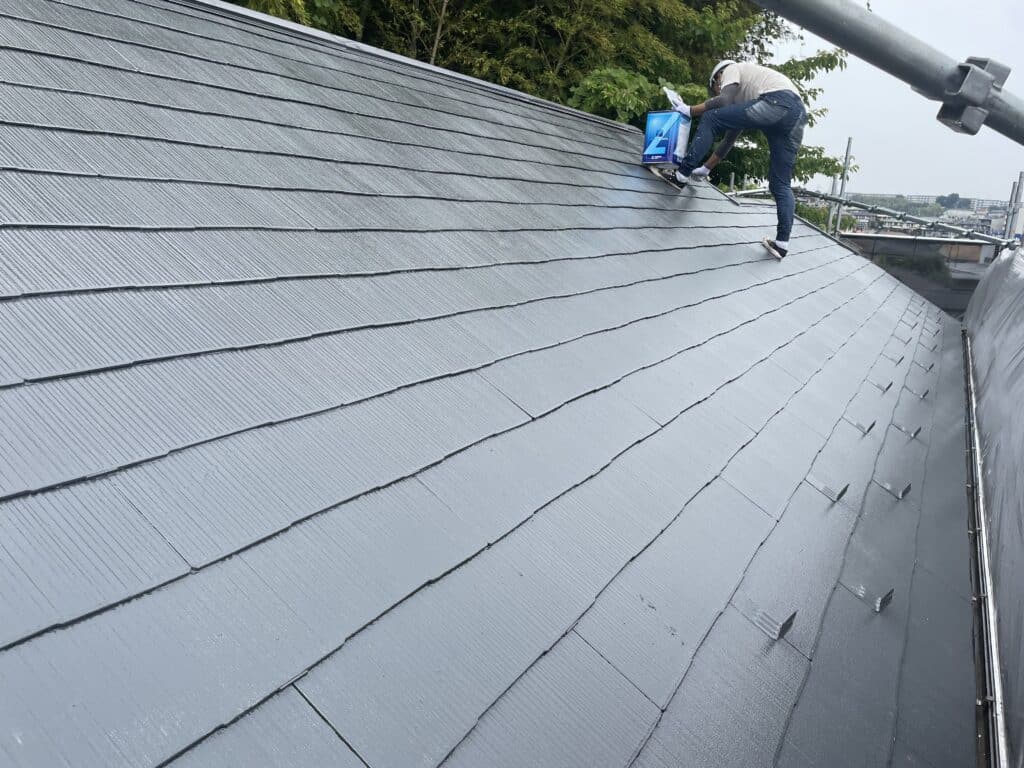 スレート屋根遮熱塗装工事